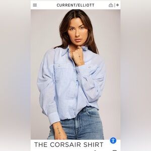 Current Elliott THE CORSAIR SHIRT  in LUREX BABY STRIPE